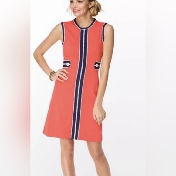 Lilly Pulitzer Size S Coral Fannie Stitch Sleeveless Dress - Picture 1 of 6